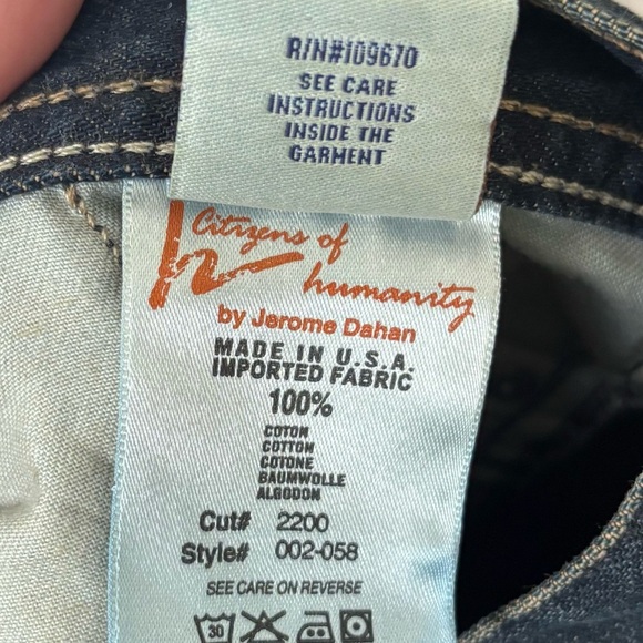 Citizens of Humanity Ingrid #002 Low Waist Flare Jeans Dark Denim Wash Y2K - Picture 16 of 16